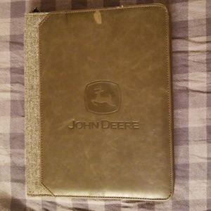 John Deere leather/canvas notepad holder portfolio